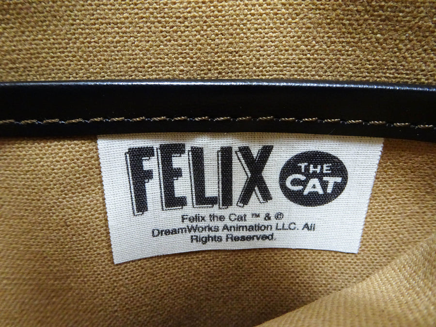 TOYS McCOY Men's Felix the Cat Leather Shoulder Bag - Black Horsehide, U.S. Air Force Helmet Bag Inspired, Made in Japan (TMA2523 031 Black)