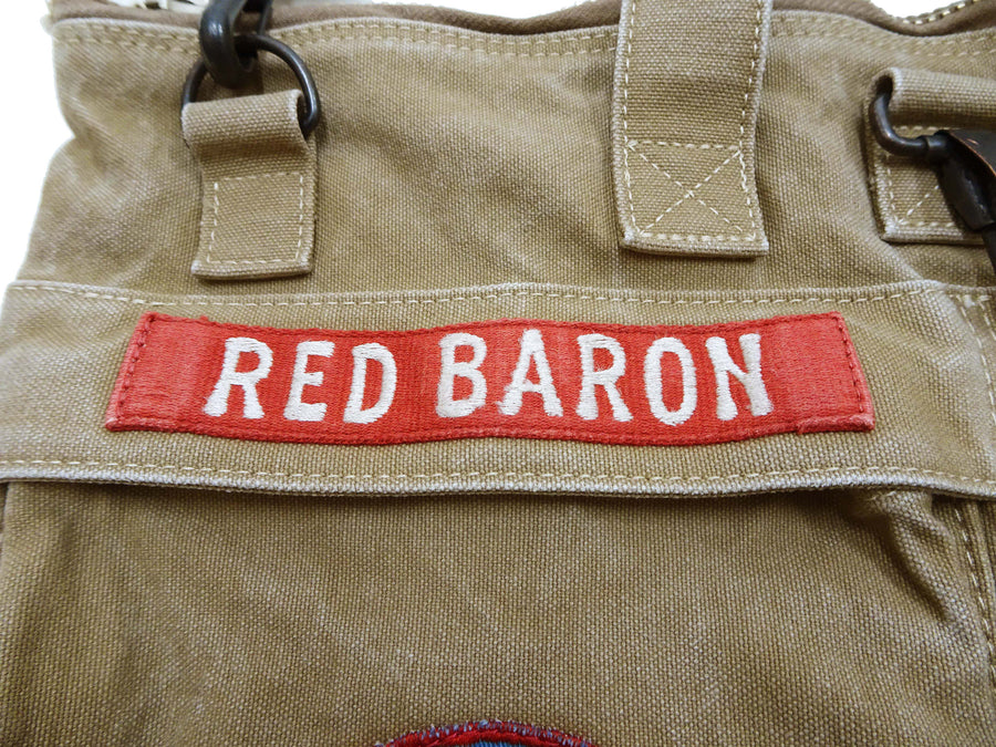 TOYS McCOY Men's Canvas Shoulder Bag - Snoopy U.S. Army Airborne Patch - MIL-B-43290 Flight Helmet Bag Inspired - Made in Japan (TMA2524 041 Khaki)