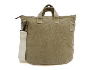TOYS McCOY Men's Canvas Shoulder Bag - Snoopy U.S. Army Airborne Patch - MIL-B-43290 Flight Helmet Bag Inspired - Made in Japan (TMA2524 041 Khaki)