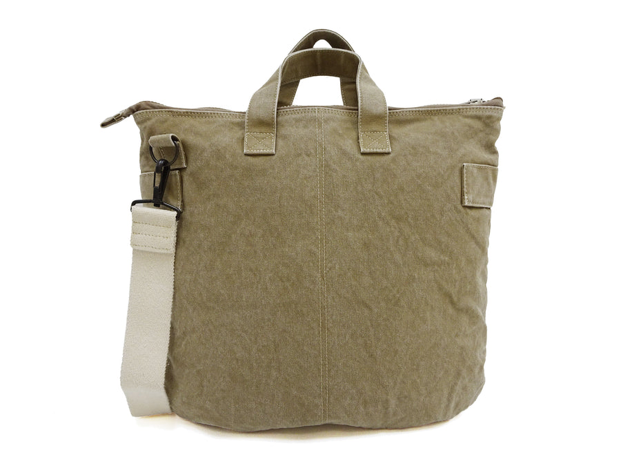 TOYS McCOY Men's Canvas Shoulder Bag - Snoopy U.S. Army Airborne Patch - MIL-B-43290 Flight Helmet Bag Inspired - Made in Japan (TMA2524 041 Khaki)