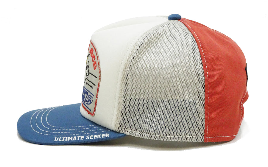 TOYS McCOY Men's Trucker Cap with Snoopy Flying Ace Patch - Side Mesh Baseball Hat, Adjustable Snapback TMA2525 Tricolor
