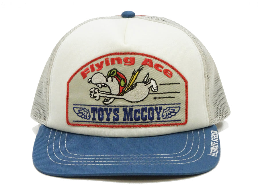 TOYS McCOY Men's Trucker Cap with Snoopy Flying Ace Patch - Side Mesh Baseball Hat, Adjustable Snapback TMA2525 Tricolor