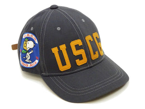 TOYS McCOY Men's Baseball Cap - No Mesh, Custom Patches with Snoopy Flying Ace & U.S.C.G. (TMA2526 Charcoal)