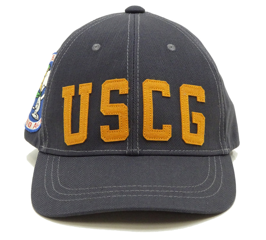 TOYS McCOY Men's Baseball Cap - No Mesh, Custom Patches with Snoopy Flying Ace & U.S.C.G. (TMA2526 Charcoal)