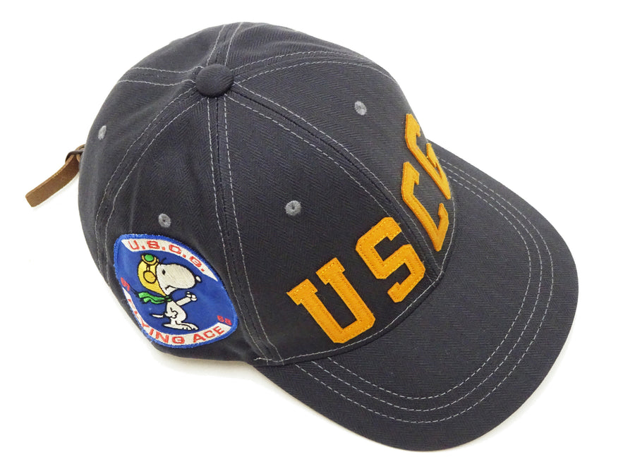 TOYS McCOY Men's Baseball Cap - No Mesh, Custom Patches with Snoopy Flying Ace & U.S.C.G. (TMA2526 Charcoal)