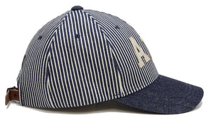 TOYS McCOY AFA Patch Cotton Cap - Men's Hickory Stripe & Denim Brim Military-Style Baseball Hat - TMA2527