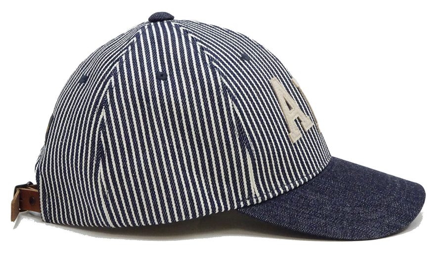 TOYS McCOY AFA Patch Cotton Cap - Men's Hickory Stripe & Denim Brim Military-Style Baseball Hat - TMA2527
