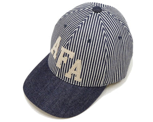 TOYS McCOY AFA Patch Cotton Cap - Men's Hickory Stripe & Denim Brim Military-Style Baseball Hat - TMA2527