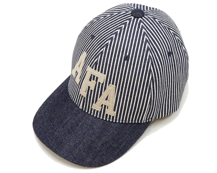 TOYS McCOY AFA Patch Cotton Cap - Men's Hickory Stripe & Denim Brim Military-Style Baseball Hat - TMA2527