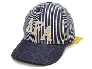 TOYS McCOY AFA Patch Cotton Cap - Men's Hickory Stripe & Denim Brim Military-Style Baseball Hat - TMA2527