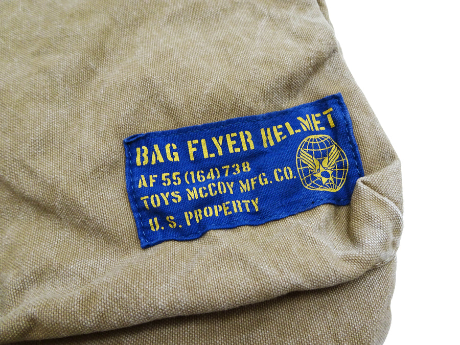 TOYS McCOY Men's Canvas Shoulder Bag - U.S. Air Force MIL-B-43290 Flight Helmet Bag Inspired - Made in Japan (TMA2528 041 Khaki)