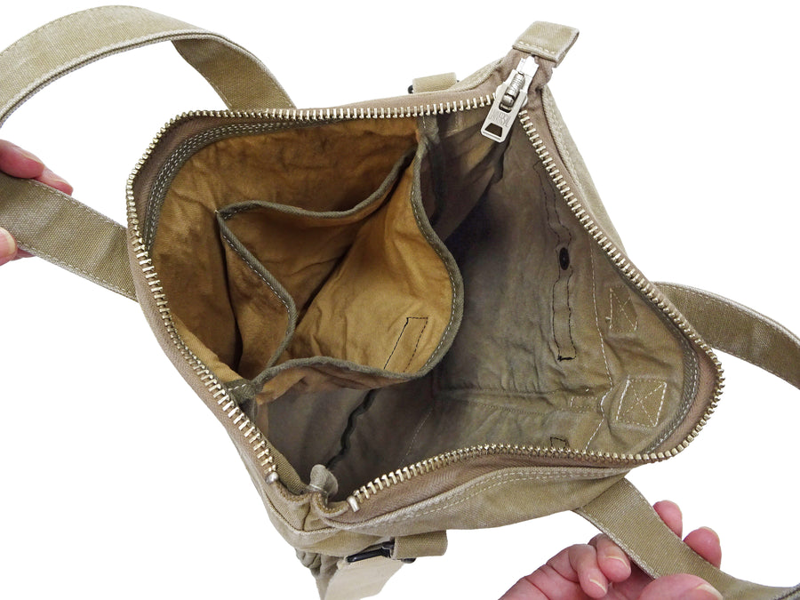 TOYS McCOY Men's Canvas Shoulder Bag - U.S. Air Force MIL-B-43290 Flight Helmet Bag Inspired - Made in Japan (TMA2528 041 Khaki)