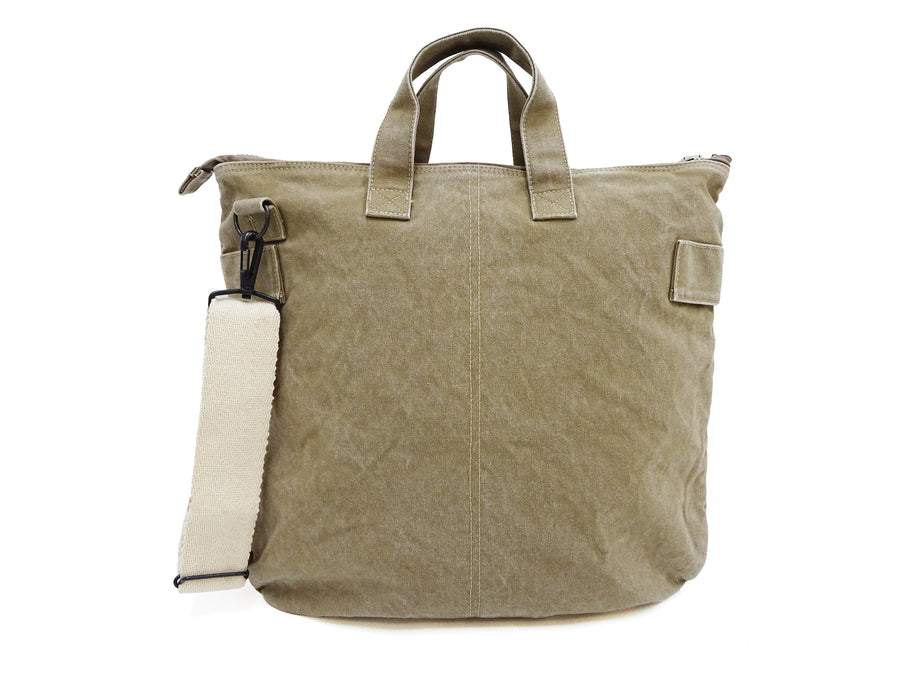 TOYS McCOY Men's Canvas Shoulder Bag - U.S. Air Force MIL-B-43290 Flight Helmet Bag Inspired - Made in Japan (TMA2528 041 Khaki)