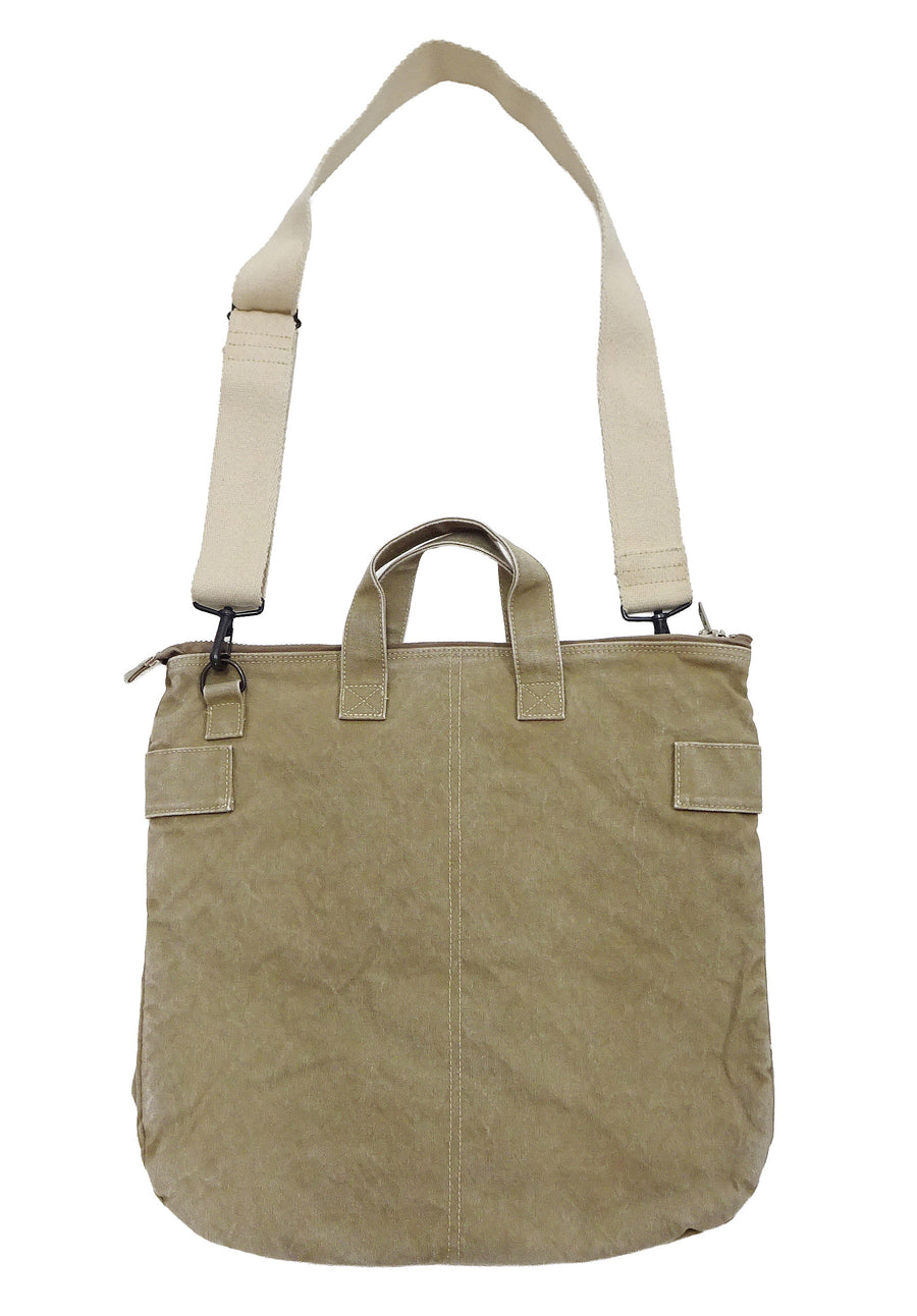 TOYS McCOY Men's Canvas Shoulder Bag - U.S. Air Force MIL-B-43290 Flight Helmet Bag Inspired - Made in Japan (TMA2528 041 Khaki)
