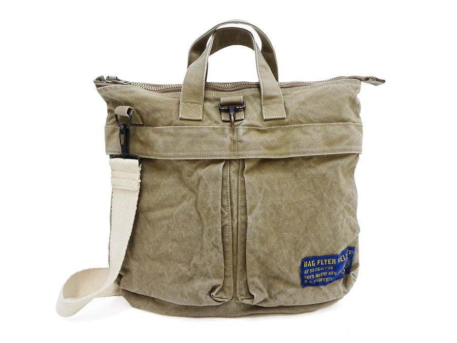 TOYS McCOY Men's Canvas Shoulder Bag - U.S. Air Force MIL-B-43290 Flight Helmet Bag Inspired - Made in Japan (TMA2528 041 Khaki)