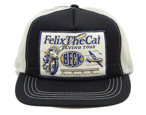 TOYS McCOY Men's Trucker Cap with Felix the Cat & Beck Motorcycle Patch - Side Mesh Baseball Hat, Adjustable Snapback TMA2529 Black/Gray