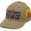 Load image into Gallery viewer, TOYS McCOY Men's Felix the Cat Non-Mesh Herringbone Twill 6-Panel Baseball Cap with Leather Strap Back, Made in Japan (TMA2601 041 Khaki)

