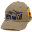 Load image into Gallery viewer, TOYS McCOY Men's Felix the Cat Non-Mesh Herringbone Twill 6-Panel Baseball Cap with Leather Strap Back, Made in Japan (TMA2601 041 Khaki)
