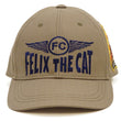 Load image into Gallery viewer, TOYS McCOY Men's Felix the Cat Non-Mesh Herringbone Twill 6-Panel Baseball Cap with Leather Strap Back, Made in Japan (TMA2601 041 Khaki)
