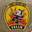 Load image into Gallery viewer, TOYS McCOY Men's Felix the Cat Non-Mesh Herringbone Twill 6-Panel Baseball Cap with Leather Strap Back, Made in Japan (TMA2601 041 Khaki)
