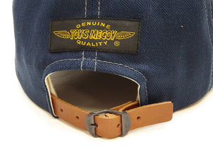TOYS McCOY Men’s Chenille Patch USAF Graphic Cap, Non-Mesh Herringbone Twill Baseball Cap with Leather Strapback, Made in Japan (TMA2603 120 Blue)