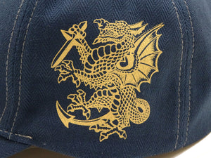 TOYS McCOY Men’s Chenille Patch USAF Graphic Cap, Non-Mesh Herringbone Twill Baseball Cap with Leather Strapback, Made in Japan (TMA2603 120 Blue)