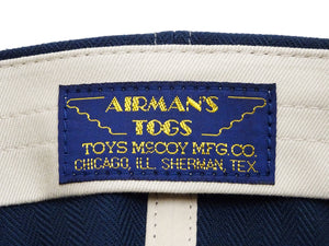 TOYS McCOY Men’s Chenille Patch USAF Graphic Cap, Non-Mesh Herringbone Twill Baseball Cap with Leather Strapback, Made in Japan (TMA2603 120 Blue)