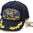 Load image into Gallery viewer, TOYS McCOY Men's SNOOPY Trucker Cap with Side Mesh Panels - Snapback Baseball Hat with Embroidered Patch and Visor Embroidery, Made in Japan (TMA2607 120 Dark Navy)
