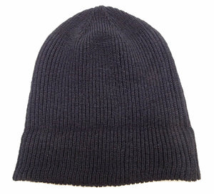 TOYS McCOY Men's 100% Wool Rib-Knit Watch Cap, World War II "Knit Your Bit"-Inspired Design, Made in Japan (TMA2633 140 Navy)