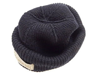 TOYS McCOY Men's 100% Wool Rib-Knit Watch Cap, World War II "Knit Your Bit"-Inspired Design, Made in Japan (TMA2633 140 Navy)