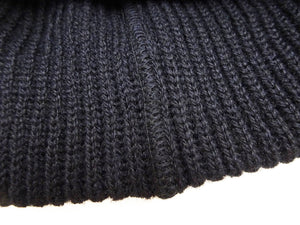 TOYS McCOY Men's 100% Wool Rib-Knit Watch Cap, World War II "Knit Your Bit"-Inspired Design, Made in Japan (TMA2633 140 Navy)