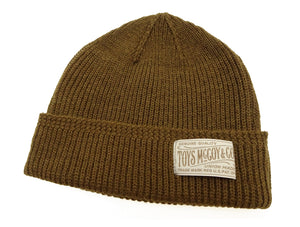 TOYS McCOY Men's 100% Wool Rib-Knit Watch Cap, World War II "Knit Your Bit"-Inspired Design, Made in Japan (TMA2633 160 Olive)