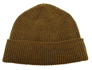 TOYS McCOY Men's 100% Wool Rib-Knit Watch Cap, World War II "Knit Your Bit"-Inspired Design, Made in Japan (TMA2633 160 Olive)