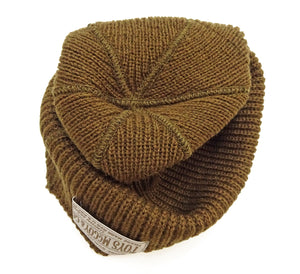 TOYS McCOY Men's 100% Wool Rib-Knit Watch Cap, World War II "Knit Your Bit"-Inspired Design, Made in Japan (TMA2633 160 Olive)