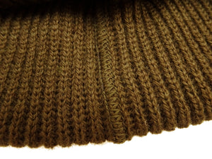 TOYS McCOY Men's 100% Wool Rib-Knit Watch Cap, World War II "Knit Your Bit"-Inspired Design, Made in Japan (TMA2633 160 Olive)