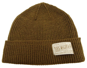 TOYS McCOY Men's 100% Wool Rib-Knit Watch Cap, World War II "Knit Your Bit"-Inspired Design, Made in Japan (TMA2633 160 Olive)