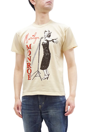TOYS McCOY T-Shirt Men's Marilyn Monroe Graphic Garment-Dyed Heavyweight Short Sleeve Loopwheel Tee TMC2309 040 Ecru