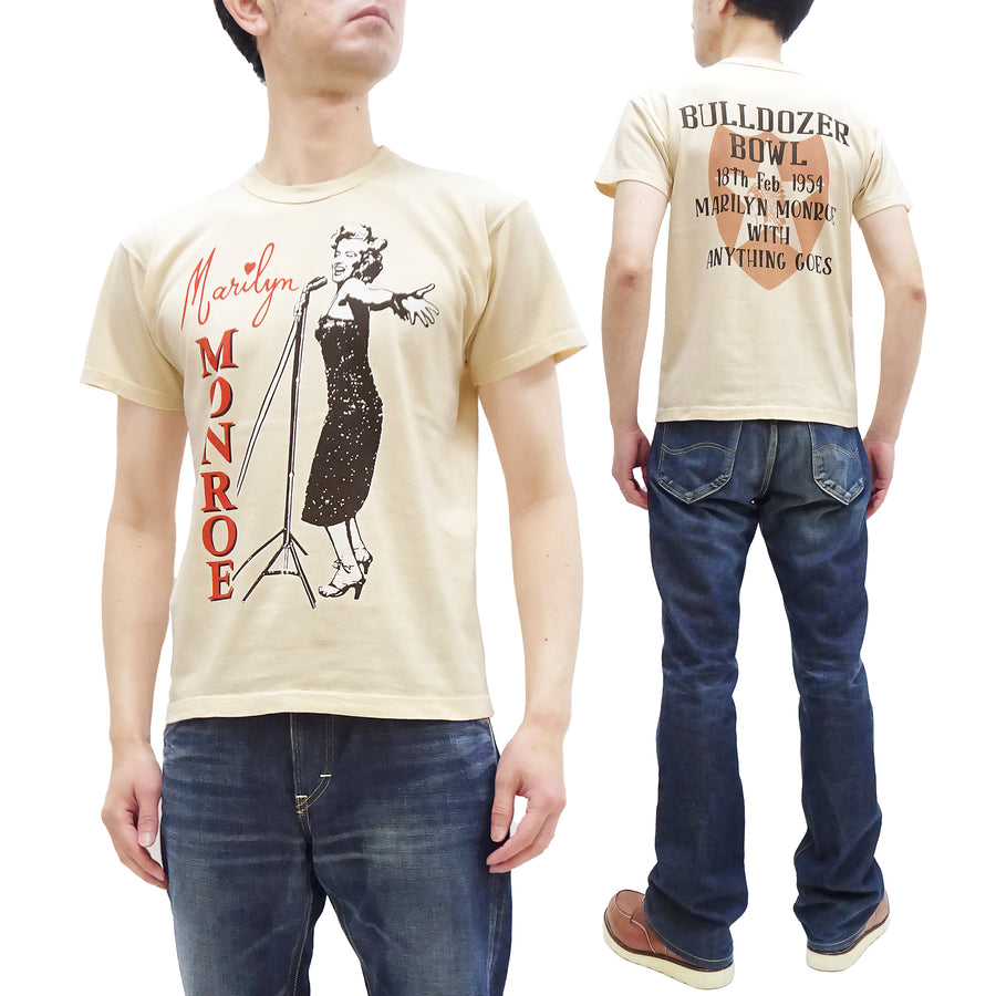 TOYS McCOY T-Shirt Men's Marilyn Monroe Graphic Garment-Dyed Heavyweight Short Sleeve Loopwheel Tee TMC2309 040 Ecru