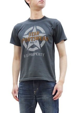 TOYS McCOY T-Shirt Men's Star Sportwear Logo Graphic Garment-Dyed Heavyweight Short Sleeve Loopwheel Tee TMC2324 030 Faded-Black