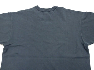 TOYS McCOY Plain T-Shirt Men's Garment-Dyed Heavyweight Short Sleeve Loopwheel Solid Color Tee TMC2343 030 Faded-Bluish-Black