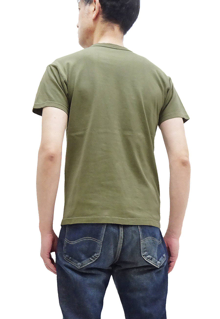 TOYS McCOY Plain T-Shirt Men's Garment-Dyed Heavyweight Short Sleeve Loopwheel Solid Color Tee TMC2343 160 Faded-Olive