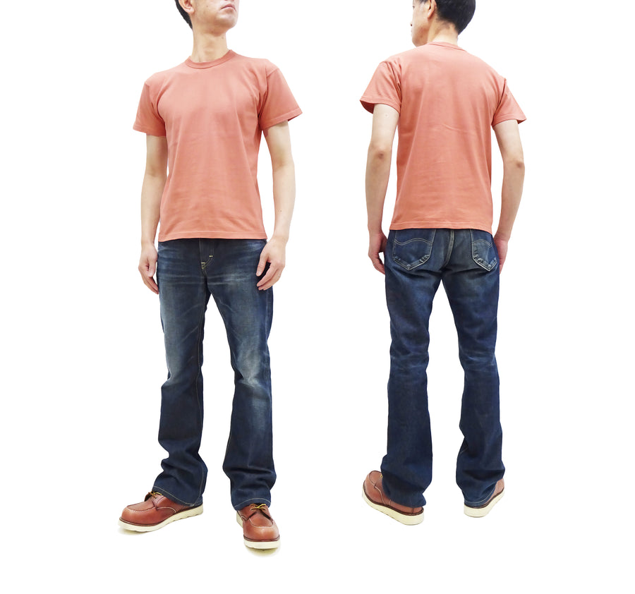 TOYS McCOY Plain T-Shirt Men's Garment-Dyed Heavyweight Short Sleeve Loopwheel Solid Color Tee TMC2343 091 Faded-Carrot-Orange