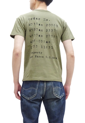 TOYS McCOY T-Shirt Men's J.A. Dubow Mfg Co. Logo Military Graphic Garment-Dyed Heavyweight Short Sleeve Loopwheel Tee TMC2346 160 Faded-Olive