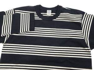 TOYS McCOY Striped T-Shirt Men's Steve McQueen Long Sleeve Horizontal Stripe Tee TMC2354 041 Ivory/Black