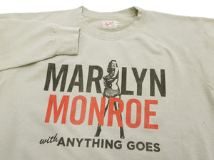 TOYS McCOY French Terry Sweatshirt Men's Marilyn Monroe Anything Goes Graphic Long Sleeve Sweatshirt TMC2358 041 Faded-Sand-Beige
