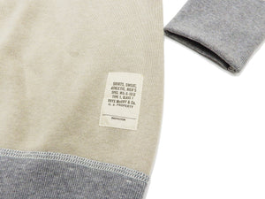 TOYS McCOY Sweatshirt Men's Plain Sweat Shirt Loop-wheeled Vintage Style TMC2373 040 Sand-Beige/Heather-Gray