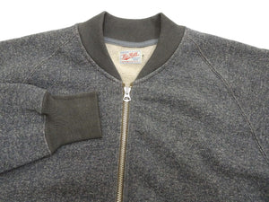 TOYS McCOY Melange Zip-Up Sweatshirt Men's No Hood Heather-Black Full Zip Sweatshirt with Rib Panel TMC2377