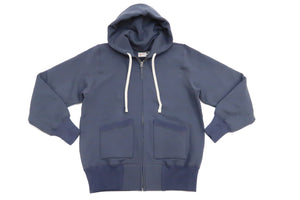 TOYS McCOY Plain Hoodie Men's Vintage Inspired Solid Zip Front Hooded Sweatshirt TMC2379 141 Faded Bluish-Gray
