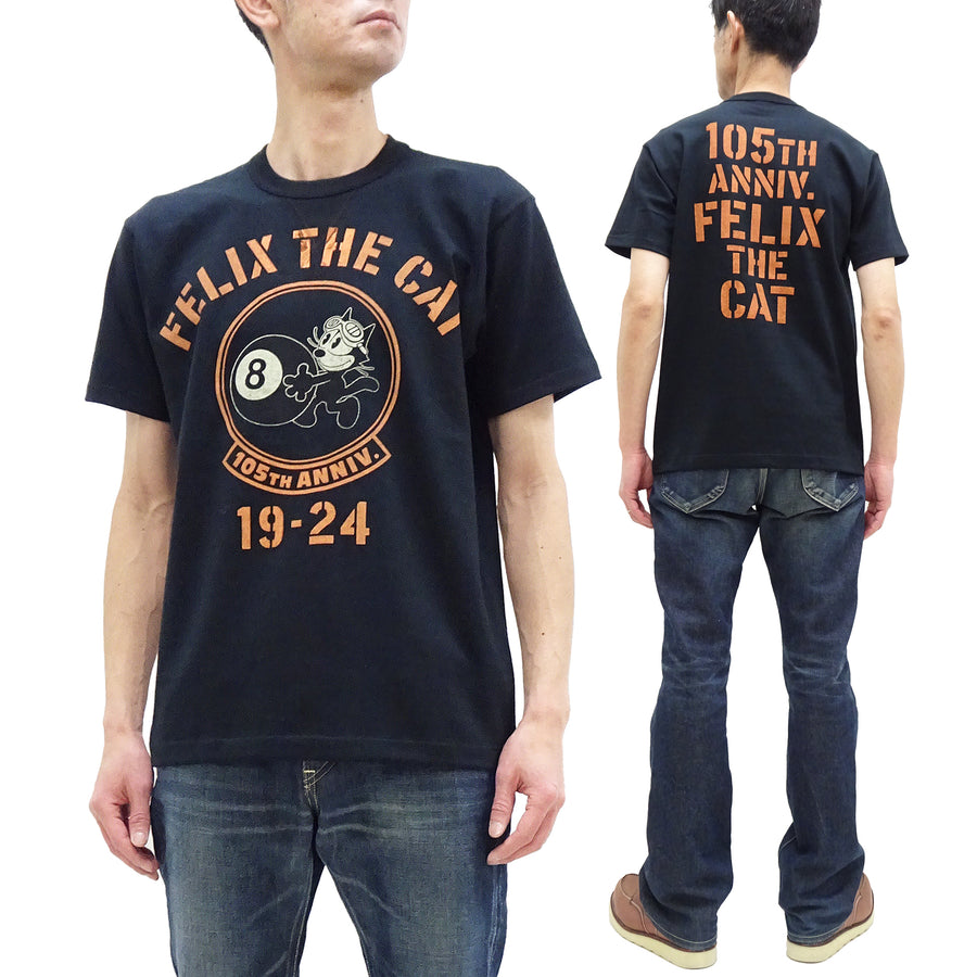 TOYS McCOY T-shirt Men's Felix The Cat Military Graphic Short Sleeve Loopwheeled Tee TMC2404 030 Black