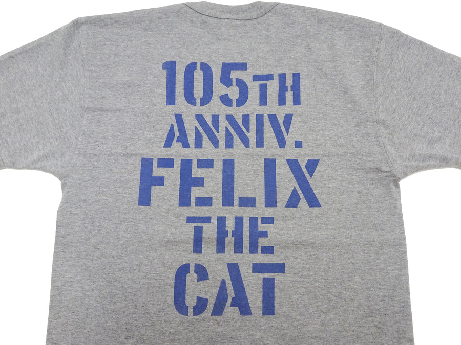 TOYS McCOY T-shirt Men's Felix The Cat Military Graphic Short Sleeve Loopwheeled Tee TMC2404 020 Ash-Gray